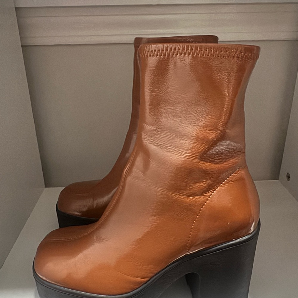 Brown Platform Ankle Boots